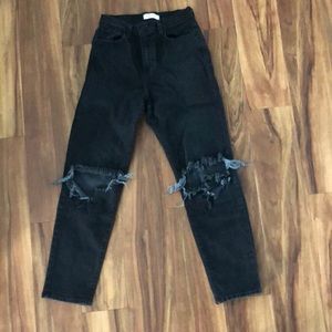 Distressed black jeans